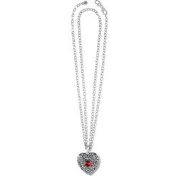 Adela Heart Convertible Necklace -Fashion Accessories Store adela heart convertible necklace silver siam 2