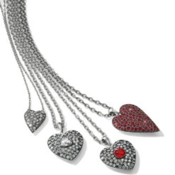 Adela Heart Convertible Necklace -Fashion Accessories Store adela heart convertible necklace silver siam 4