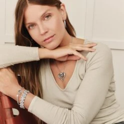 Alcazar Duet Heart Necklace 7 Alcazar Duet Heart Necklace -Fashion Accessories Store alcazar duet heart necklace silver 2