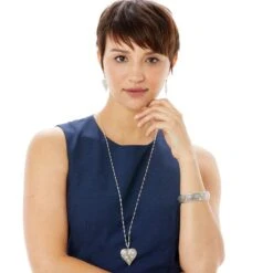 Baroness Fiori Hinged Bangle -Fashion Accessories Store baroness fiori hinged bangle silver 2 f96ed98a 6b4a 4b2f 94c3 4447acc8b68d