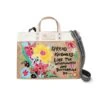 Be Kind East West Burlap Tote -Fashion Accessories Store be kind east west burlap tote multi 0