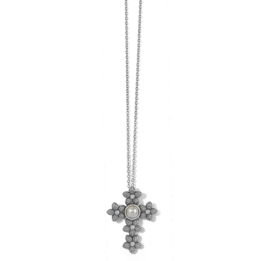 Bloom Cross Pearl Necklace 3 Bloom Cross Pearl Necklace