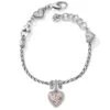 Blooming Heart Charm Bracelet -Fashion Accessories Store blooming heart charm bracelet silver pink 0
