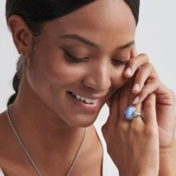 Blue Moon Ring 9 Blue Moon Ring -Fashion Accessories Store blue moon ring silver blue 3