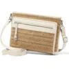 Brooklyn Straw Cross Body Organizer -Fashion Accessories Store brooklyn straw cross body organizer wheat white 0