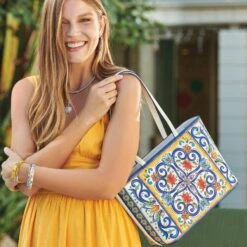 Carina Tote -Fashion Accessories Store carina tote white multi 4