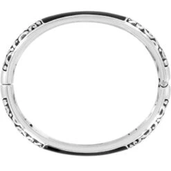 Catania Hinged Bangle -Fashion Accessories Store catania hinged bangle silver black 1 0c469319 9252 444c 91c8 26acea48497b