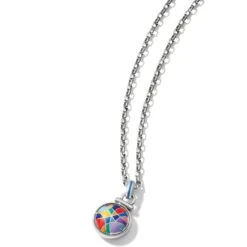 Colormix Domed Necklace 9 Colormix Domed Necklace -Fashion Accessories Store colormix domed necklace silver multi 3