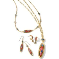 Colormix Jewel French Wire Earrings -Fashion Accessories Store colormix jewel french wire earrings gold multi 2