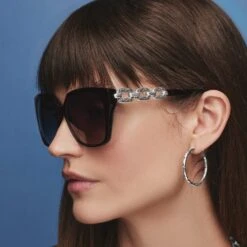 Contempo Linx Sunglasses -Fashion Accessories Store contempo linx sunglasses black silver 4