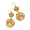 Contempo Medallion Duo French Wire Earrings -Fashion Accessories Store contempo medallion duo french wire earrings gold 0