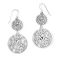 Contempo Medallion Duo French Wire Earrings 13 Contempo Medallion Duo French Wire Earrings -Fashion Accessories Store contempo medallion duo french wire earrings silver 0
