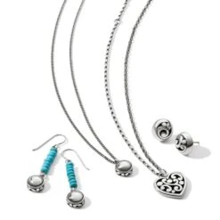 Contempo Nuevo Azul Dome French Wire Earrings -Fashion Accessories Store contempo nuevo azul dome french wire earrings silver turquoise 2