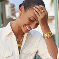 Contempo Wide Cuff Bracelet -Fashion Accessories Store contempo wide cuff bracelet gold 6