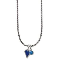 Dazzling Love Blue Heart Charm Necklace