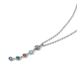 Elora Gems Dots Y Necklace -Fashion Accessories Store elora gems dots y necklace silver multi 2