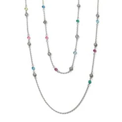 Elora Gems Drops Short Necklace 11 Elora Gems Drops Short Necklace -Fashion Accessories Store elora gems drops short necklace silver multi 3