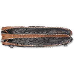 Ferrara Duet Zip Pouch 24 Ferrara Duet Zip Pouch -Fashion Accessories Store ferrara duet zip pouch black brown 1