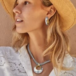 Ferrara Entrata Large Necklace -Fashion Accessories Store ferrara entrata large necklace silver gold 4