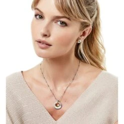Ferrara Entrata Petite Necklace -Fashion Accessories Store ferrara entrata petite necklace silver gold 4