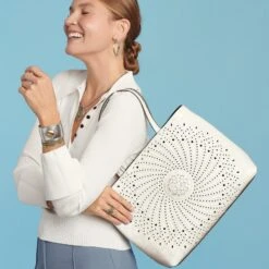 Fiora Large Tote -Fashion Accessories Store fiora large tote white 4