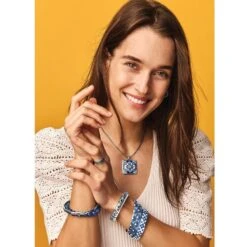 Florabella Leaf Bangle -Fashion Accessories Store florabella leaf bangle silver blues 2 88618a63 5d40 4504 bd7f b3aa8a55d5a9