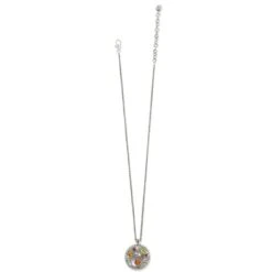Halo Gems Necklace -Fashion Accessories Store halo gems necklace silver multi 2
