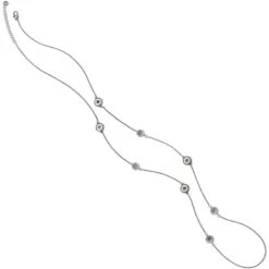 Halo Light Long Necklace -Fashion Accessories Store halo light long necklace silver white 2 34872a34 73ad 42de b84e e2dca1d4d5b6