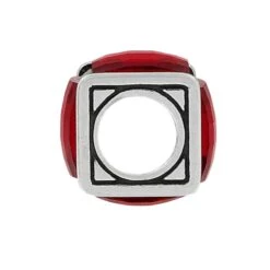 Ice Cube Bead -Fashion Accessories Store ice cube bead silver red 1
