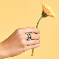 Inner Circle Double Ring 19 Inner Circle Double Ring -Fashion Accessories Store inner circle double ring silver 3