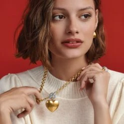 Inner Circle Heart Toggle Necklace -Fashion Accessories Store inner circle heart toggle necklace silver gold 4