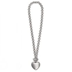 Inner Circle Heart Toggle Necklace -Fashion Accessories Store inner circle heart toggle necklace silver 1