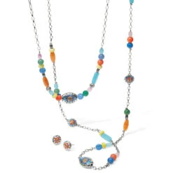 La Farfalla Short Necklace -Fashion Accessories Store la farfalla short necklace silver multi 2