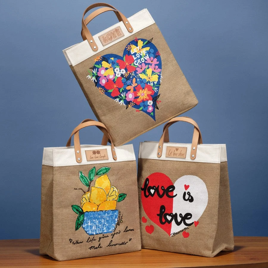 Let Love Grow Burlap Tote 6 Let Love Grow Burlap Tote - Image 4