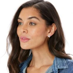 Love Bouquet Mini Post Earrings -Fashion Accessories Store love bouquet mini post earrings silver white 2 43b145f9 ad86 4ae9 bf1b d30f6f4ea58d