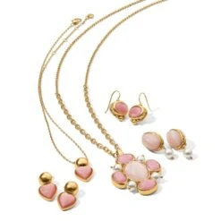 Loving Heart Post Drop Earrings 13 Loving Heart Post Drop Earrings -Fashion Accessories Store loving heart post drop earrings gold pink 2