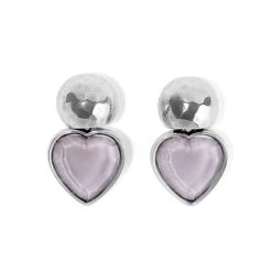 Loving Heart Post Drop Earrings 10 Loving Heart Post Drop Earrings -Fashion Accessories Store loving heart post drop earrings silver lilac 0
