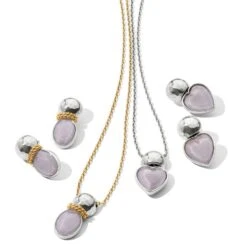 Loving Heart Post Drop Earrings 12 Loving Heart Post Drop Earrings -Fashion Accessories Store loving heart post drop earrings silver lilac 2