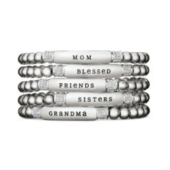 Meridian Blessed Petite Stretch Bracelet -Fashion Accessories Store meridian blessed petite stretch bracelet silver 2
