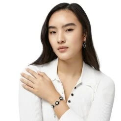 Meridian Eclipse Disc Bracelet 7 Meridian Eclipse Disc Bracelet -Fashion Accessories Store meridian eclipse disc bracelet silver black 2