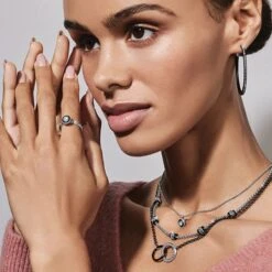 Meridian Petite Short Necklace -Fashion Accessories Store meridian petite short necklace silver black 3