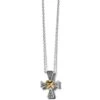 Meridian Two Tone Mini Cross Necklace -Fashion Accessories Store meridian two tone mini cross necklace silver gold 0