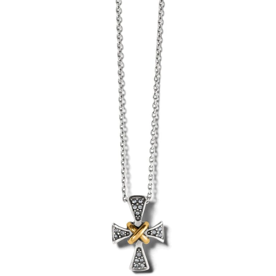 Meridian Two Tone Mini Cross Necklace 3 Meridian Two Tone Mini Cross Necklace
