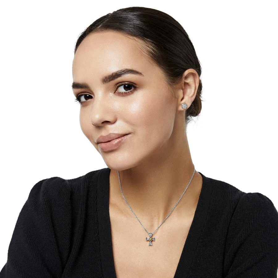 Meridian Two Tone Mini Cross Necklace 5 Meridian Two Tone Mini Cross Necklace - Image 3