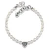 Meridian Zenith Heart Pearl Bracelet -Fashion Accessories Store meridian zenith heart pearl bracelet silver pearl 0