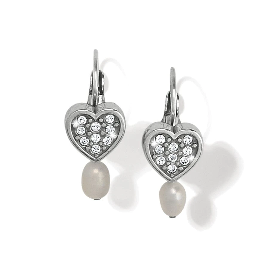 Meridian Zenith Heart Pearl Leverback Earrings 3 Meridian Zenith Heart Pearl Leverback Earrings