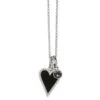 Midnight Heart Necklace 2 Midnight Heart Necklace -Fashion Accessories Store midnight heart necklace silver black 0