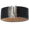 Neptune's Rings Wide Leather Bracelet -Fashion Accessories Store neptune s rings wide leather bracelet black 0