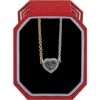 Neptune's Rings Woven Petite Heart Necklace Gift Box -Fashion Accessories Store neptune s rings woven petite heart necklace gift box silver gold 0