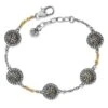 Neptune's Rings Woven Station Bracelet -Fashion Accessories Store neptune s rings woven station bracelet silver gold 0